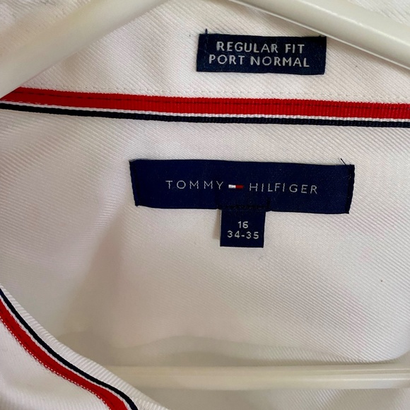 Mens White Collar Long Sleeve Button Down Shirt - Picture 2 of 2